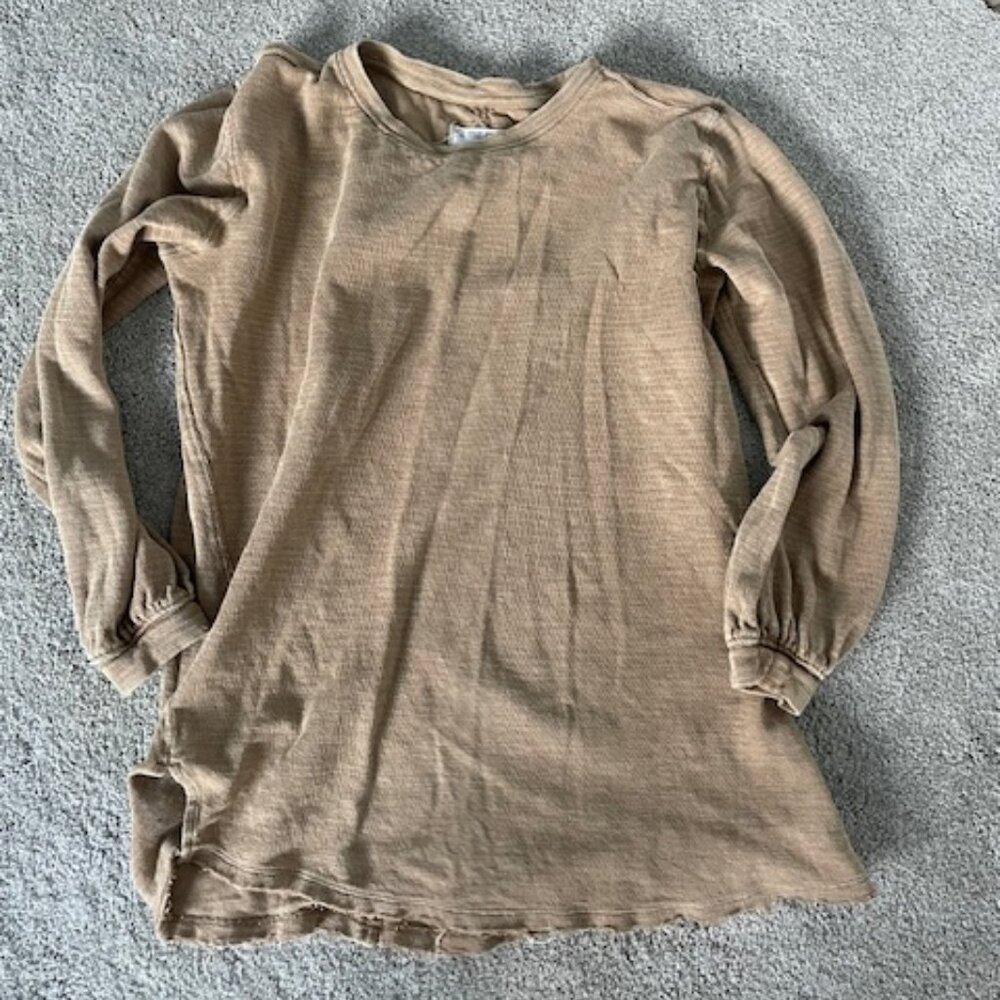 Free People Casual Distressed Long Sleeve T-Shirt
